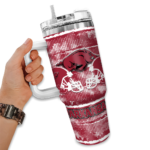personalized arkansas razorbacks honey streaks red curved tumbler best selling.webp
