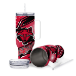 personalized arkansas state red wolves abstract paths scarlet curved tumbler best selling.webp