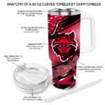 personalized arkansas state red wolves abstract paths scarlet curved tumbler best selling.webp