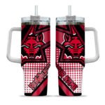 personalized arkansas state red wolves arrow burst scarlet curved tumbler best selling.webp