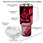 personalized arkansas state red wolves arrow burst scarlet curved tumbler best selling.webp