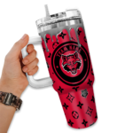 personalized arkansas state red wolves bullseye drips scarlet curved tumbler best selling.webp