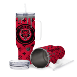personalized arkansas state red wolves bullseye drips scarlet curved tumbler best selling.webp