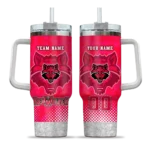 personalized arkansas state red wolves geometric prism scarlet curved tumbler best selling.webp