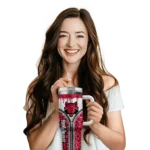 personalized arkansas state red wolves leopard zipper scarlet curved tumbler best selling.webp