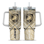 personalized army black knights chevron angle gold curved tumbler best selling.webp