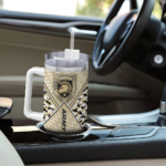 personalized army black knights chevron angle gold curved tumbler best selling.webp
