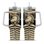 personalized army black knights chevron layers gold curved tumbler best selling.webp