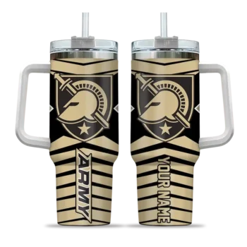 personalized army black knights chevron layers gold curved tumbler best selling.webp