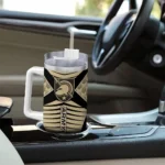 personalized army black knights chevron layers gold curved tumbler best selling.webp
