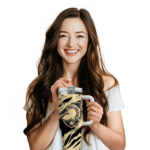 personalized army black knights claw cut gold black curved tumbler best selling.webp