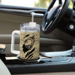 personalized army black knights claw cut gold black curved tumbler best selling.webp
