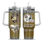 personalized army black knights heart helmet motif gold curved tumbler best selling.webp