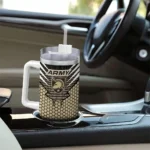 personalized army black knights hex texture gold curved tumbler best selling.webp