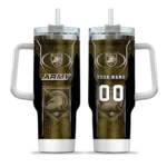 personalized army black knights hexagon armor gold curved tumbler best selling.webp