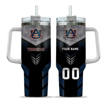 personalized auburn tigers arrow armor navy blue black curved tumbler best selling.webp