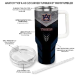 personalized auburn tigers arrow armor navy blue black curved tumbler best selling.webp