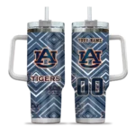 personalized auburn tigers bold diamonds navy blue curved tumbler best selling.webp