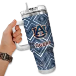 personalized auburn tigers bold diamonds navy blue curved tumbler best selling.webp