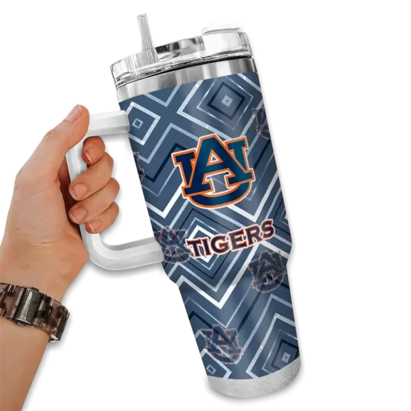 personalized auburn tigers bold diamonds navy blue curved tumbler fashion forward.webp