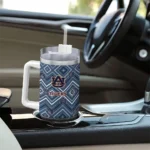 personalized auburn tigers bold diamonds navy blue curved tumbler best selling.webp