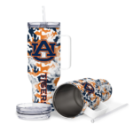 personalized auburn tigers camo mashup navy blue white curved tumbler best selling.webp