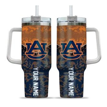 personalized auburn tigers chevron stripe navy blue curved tumbler best selling.webp