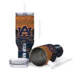 personalized auburn tigers chevron stripe navy blue curved tumbler best selling.webp
