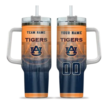 personalized auburn tigers gradient dots navy blue curved tumbler best selling.webp
