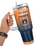 personalized auburn tigers gradient dots navy blue curved tumbler best selling.webp