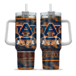 personalized auburn tigers honey streaks navy blue curved tumbler best selling.webp