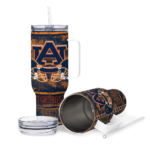 personalized auburn tigers honey streaks navy blue curved tumbler best selling.webp