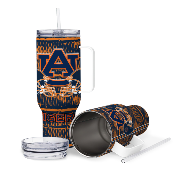 personalized auburn tigers honey streaks navy blue curved tumbler high quality.webp