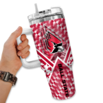 personalized ball state cardinals chevron angle red curved tumbler best selling.webp