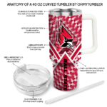 personalized ball state cardinals chevron angle red curved tumbler best selling.webp