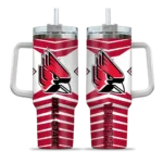 personalized ball state cardinals chevron layers red curved tumbler best selling.webp