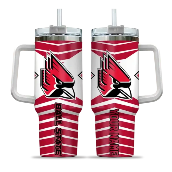 personalized ball state cardinals chevron layers red curved tumbler best selling.webp