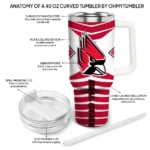 personalized ball state cardinals chevron layers red curved tumbler best selling.webp