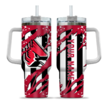 personalized ball state cardinals claw cut red black curved tumbler best selling.webp