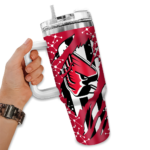 personalized ball state cardinals claw cut red black curved tumbler best selling.webp