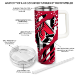 personalized ball state cardinals claw cut red black curved tumbler best selling.webp