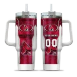 personalized ball state cardinals hexagon armor red curved tumbler best selling.webp
