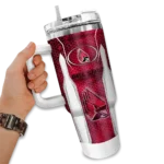 personalized ball state cardinals hexagon armor red curved tumbler best selling.webp