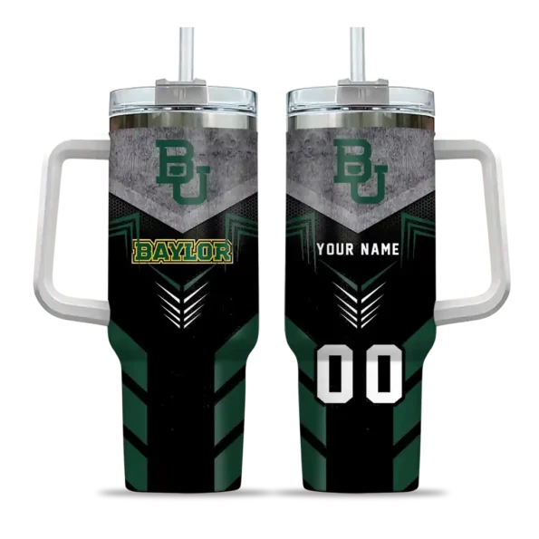 personalized baylor bears arrow armor green black curved tumbler best selling.webp