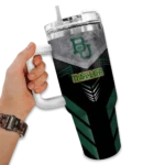 personalized baylor bears arrow armor green black curved tumbler best selling.webp