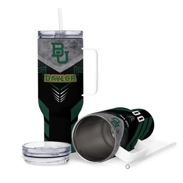 personalized baylor bears arrow armor green black curved tumbler high quality.webp