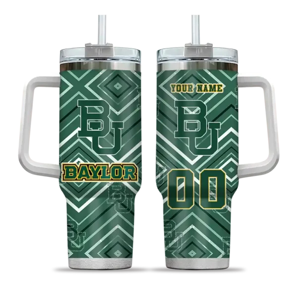 personalized baylor bears bold diamonds green curved tumbler best selling.webp