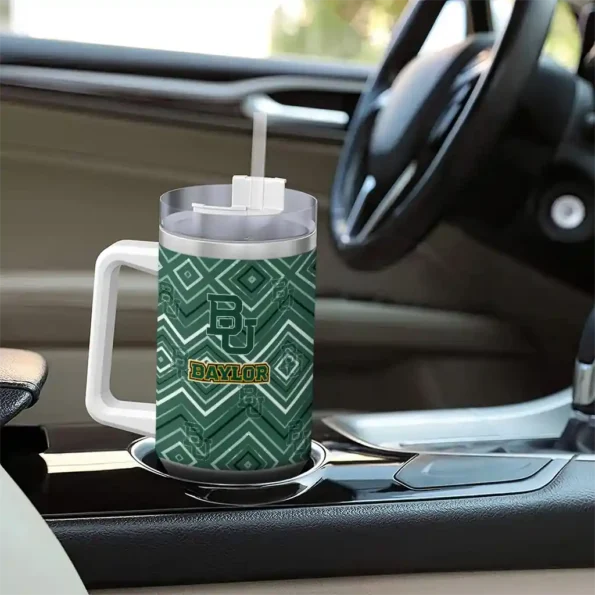 personalized baylor bears bold diamonds green curved tumbler trendy.webp