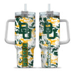personalized baylor bears camo mashup green white curved tumbler best selling.webp