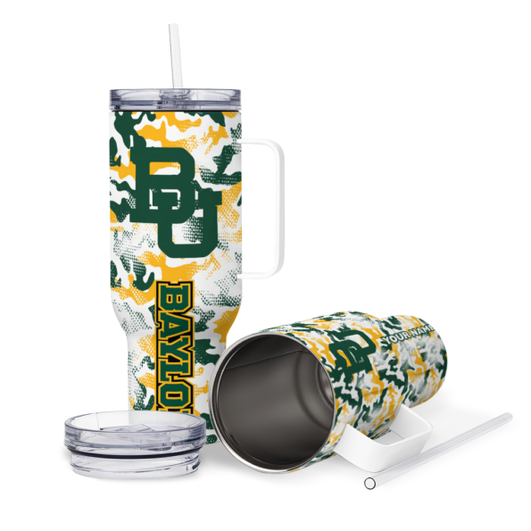 personalized baylor bears camo mashup green white curved tumbler high quality.webp